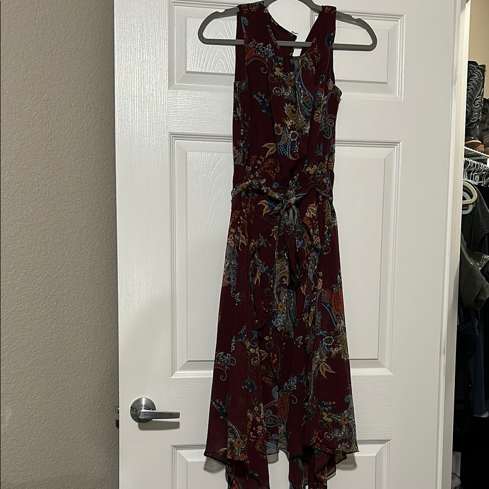 Floral Burgundy Sleeveless Dress
